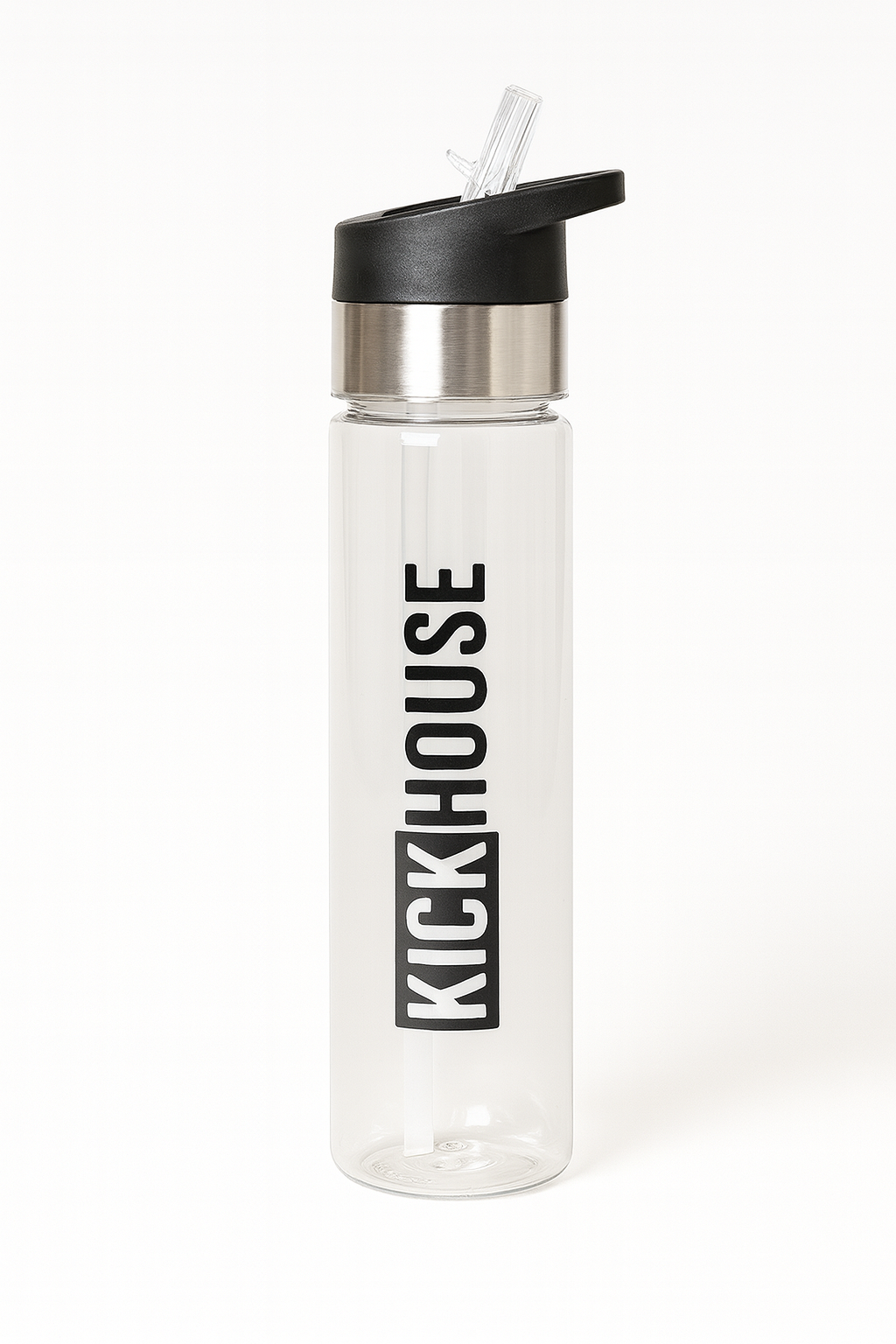 KickHouse Clear Straw Bottle – Stainless Lid Kickhouse Boxing