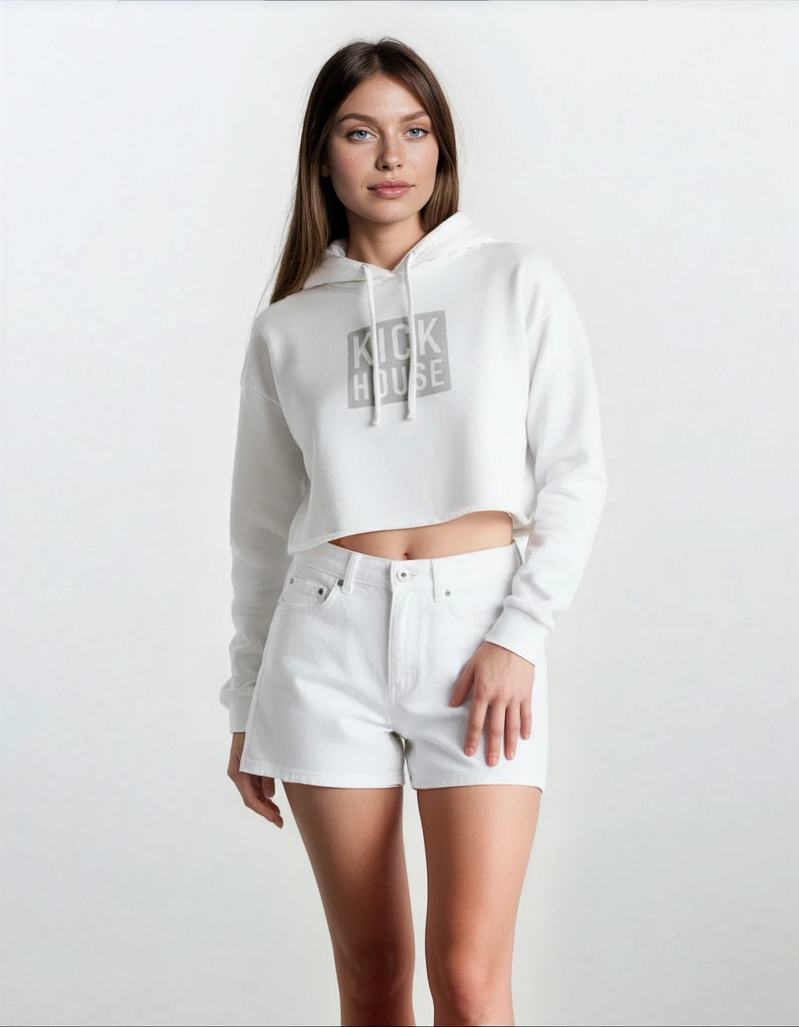 Stacked Logo Cropped Hoodie Kickhouse Boxing