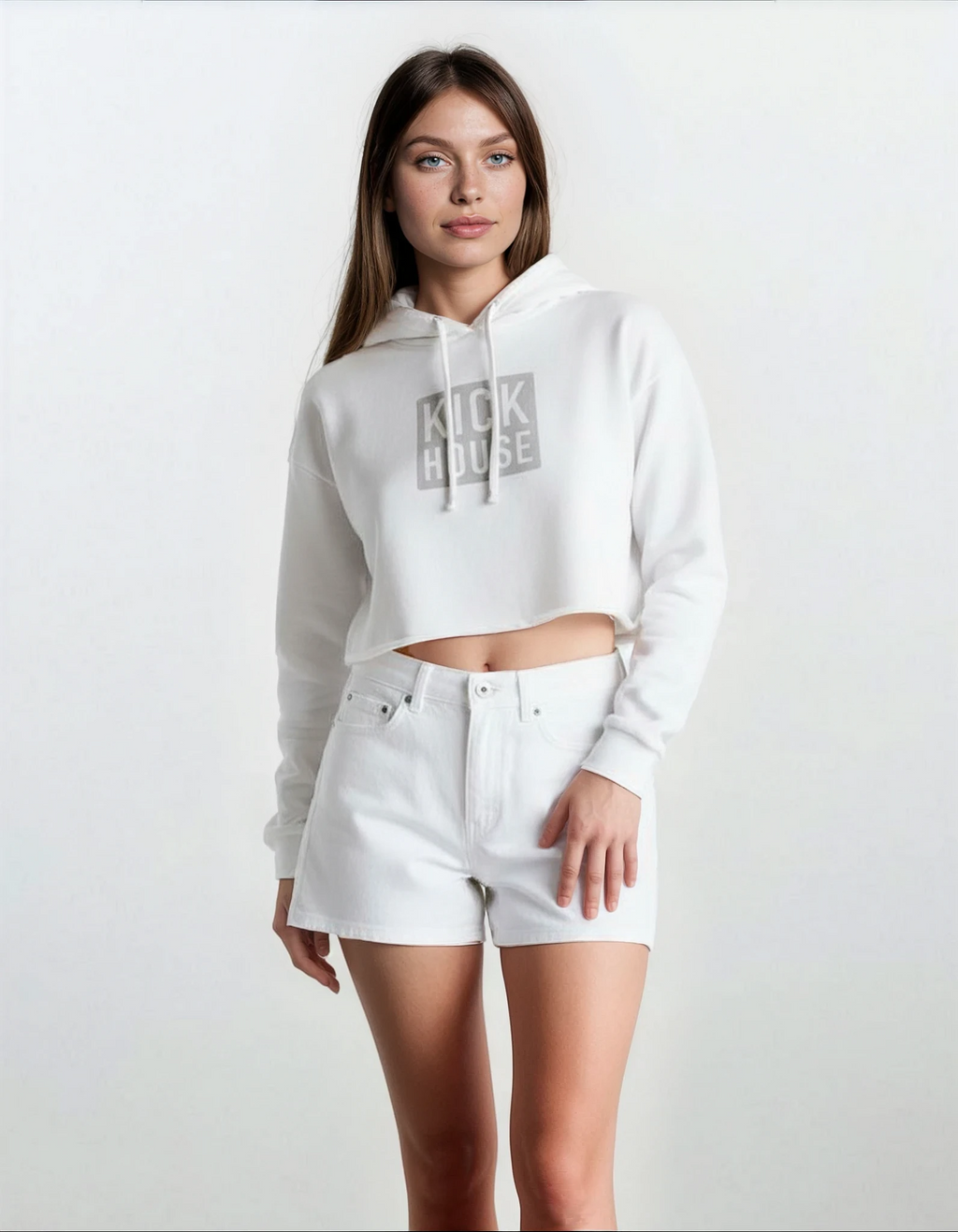 Stacked Logo Cropped Hoodie