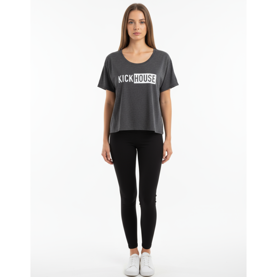 Linear Logo Women's Slouchy Tee Kickhouse Boxing