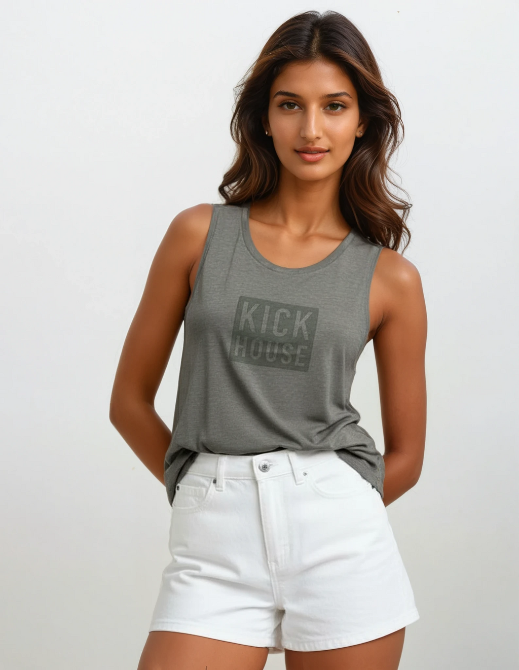 Stacked Logo Women's Flowy Muscle Tank